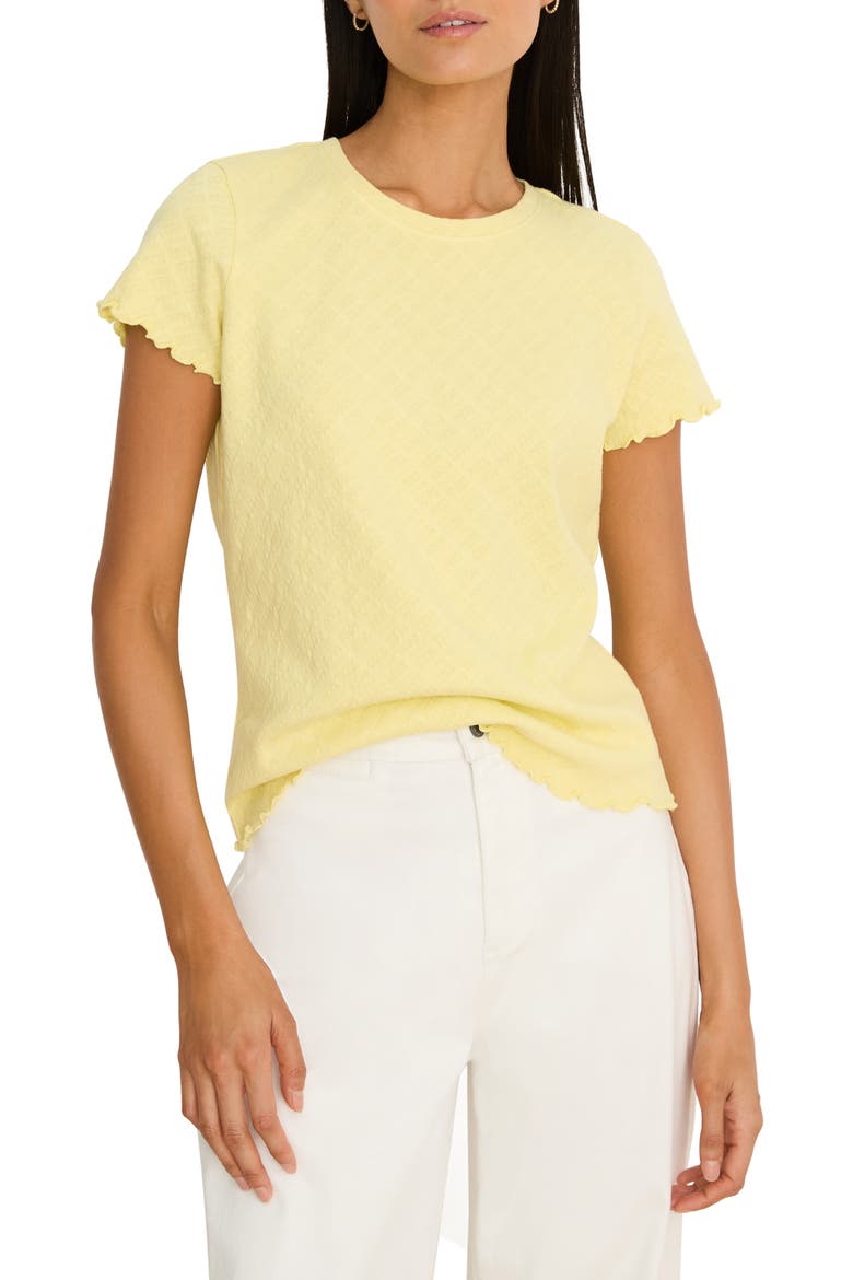 Geometric Lace T-Shirt, Main, color, CHAMOMILE