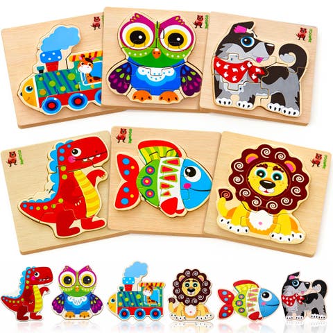 Wooden Montessori Puzzle Set for Toddlers