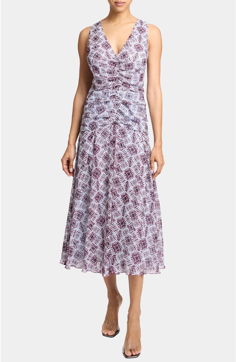 Santorelli EDEN Midi Georgette Dress, Main, color, Ocean Mist