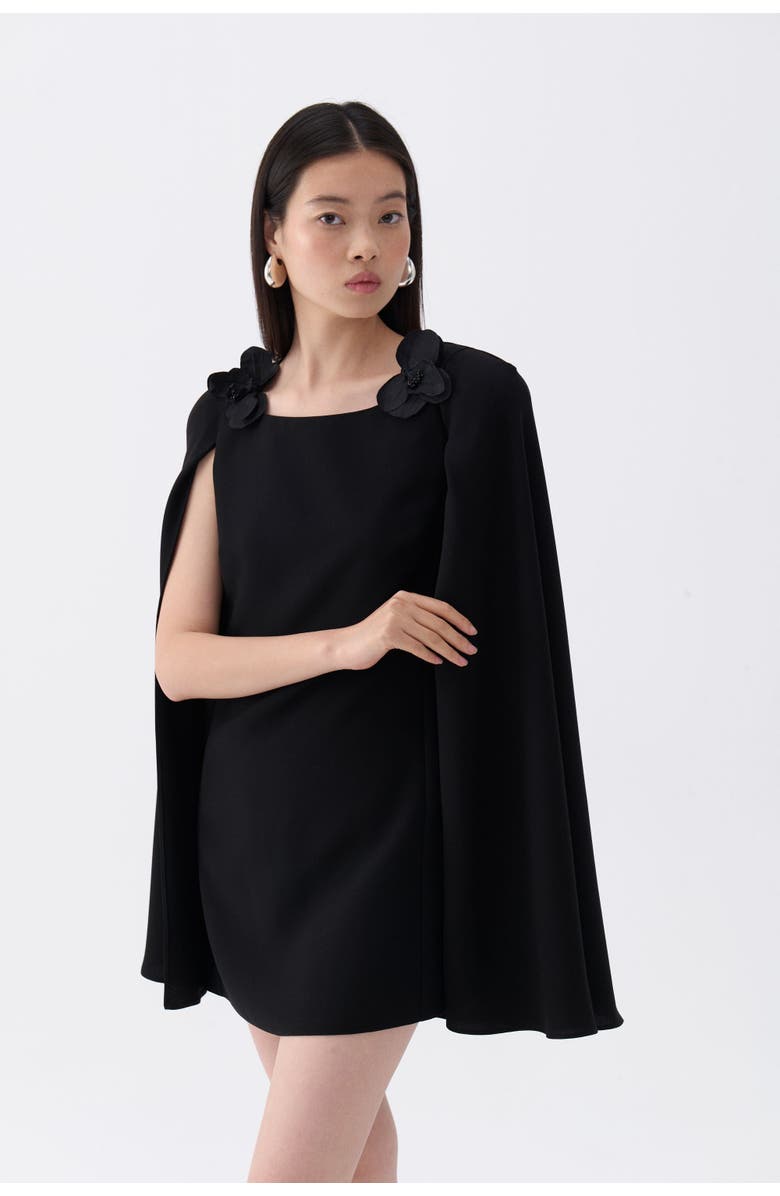 Nocturne Cape Sleeve Mini Dress, Alternate, color, 