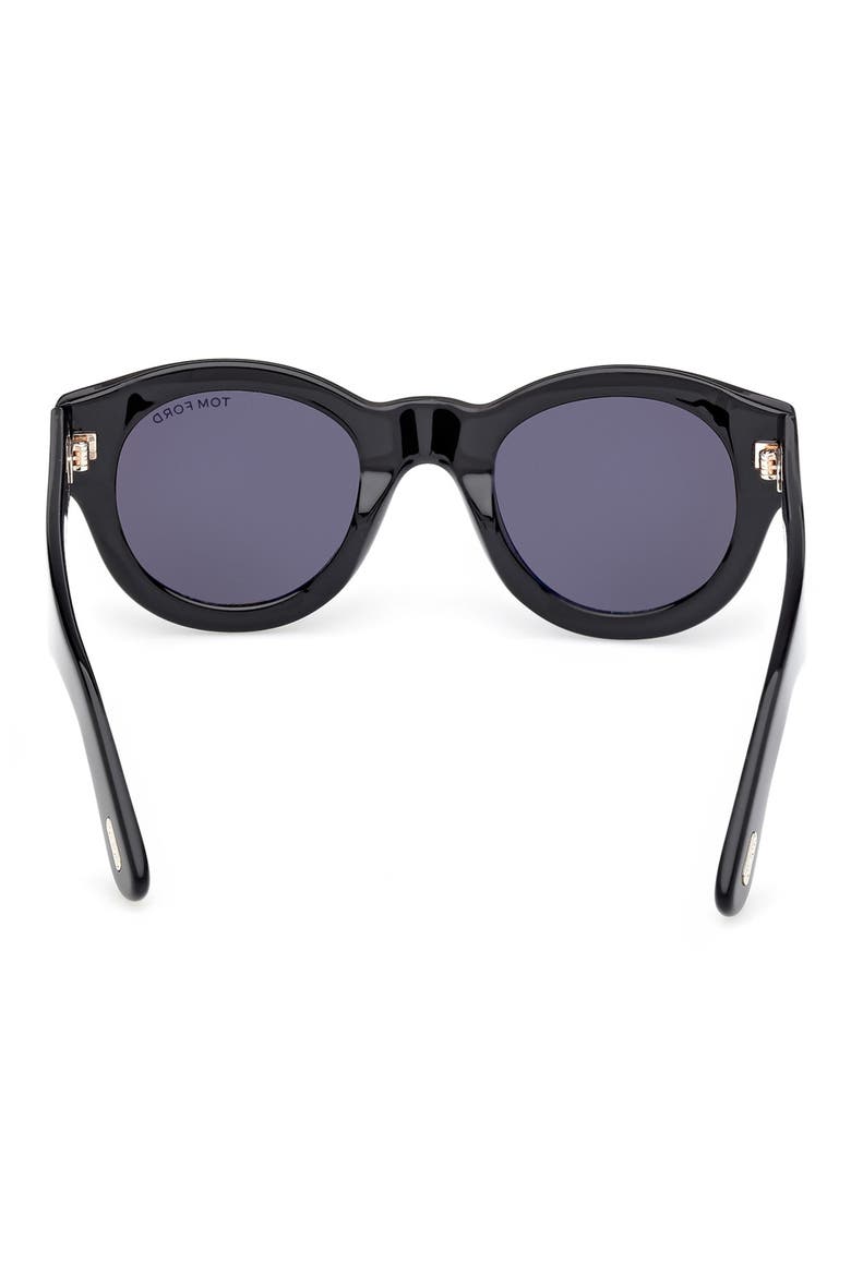 Lucinda 48mm Round Sunglasses, Alternate, color, SHINY BLACK / SMOKE