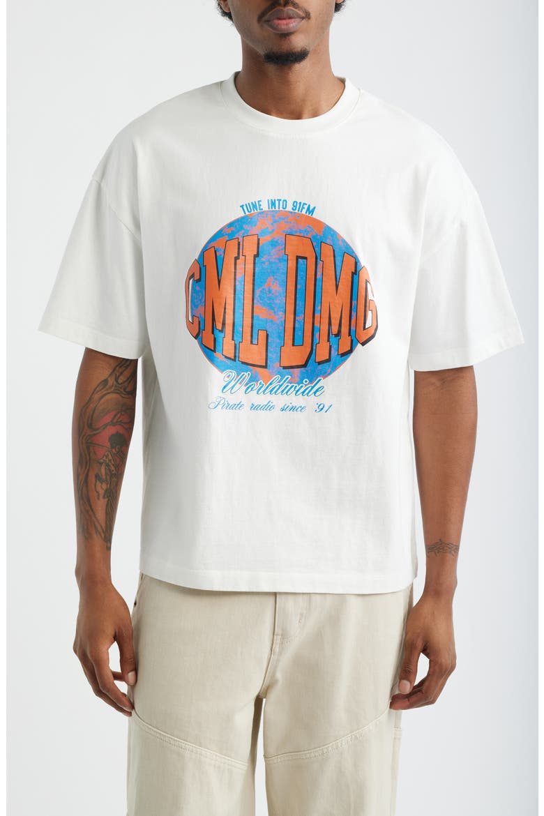 Worldwide Radio Graphic T-Shirt, Main, color, OFF WHITE