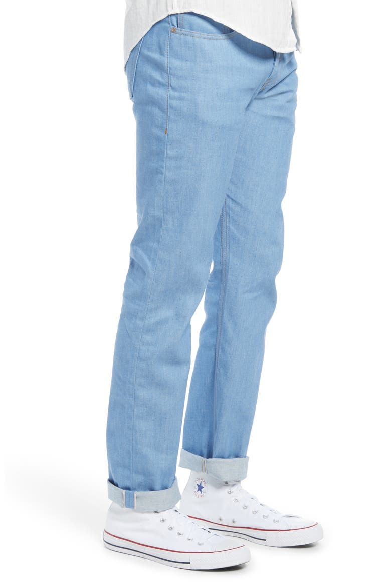 Naked & Famous Weird Guy Slim Fit Selvedge Jeans, Alternate, color, SUMMER SKY SELVEDGE