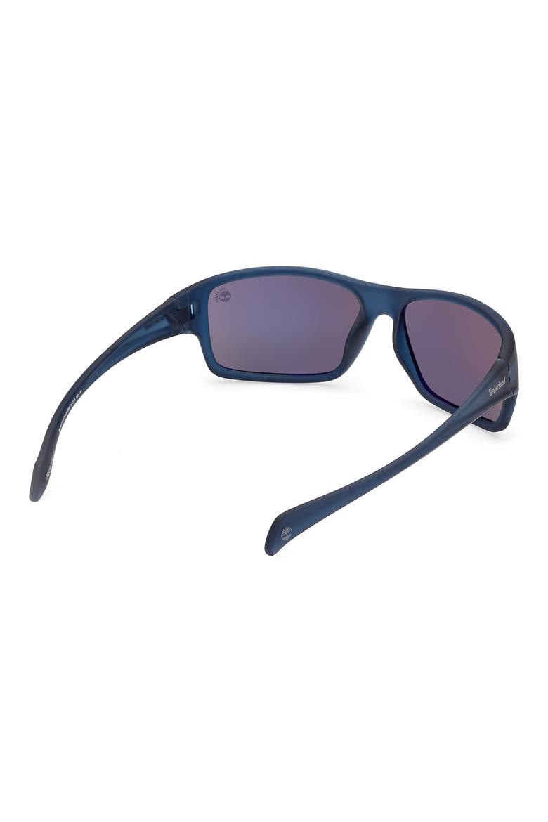 61mm Sunglasses, Alternate, color, MATTE BLUE / SMOKE POLARIZED