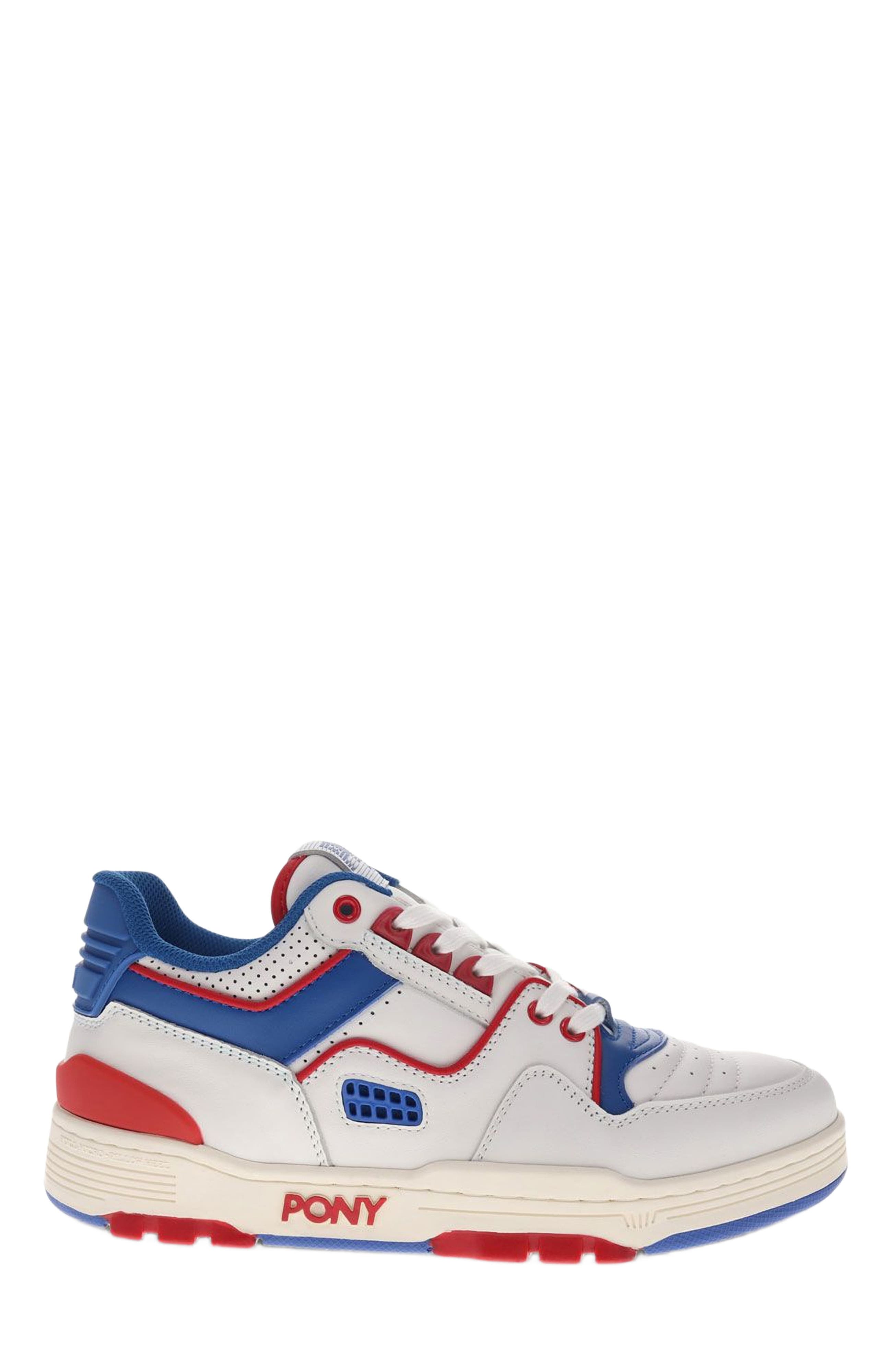 PONY M100 Low Archive Sneakers, Alternate, color, Snow White/Royal/Red