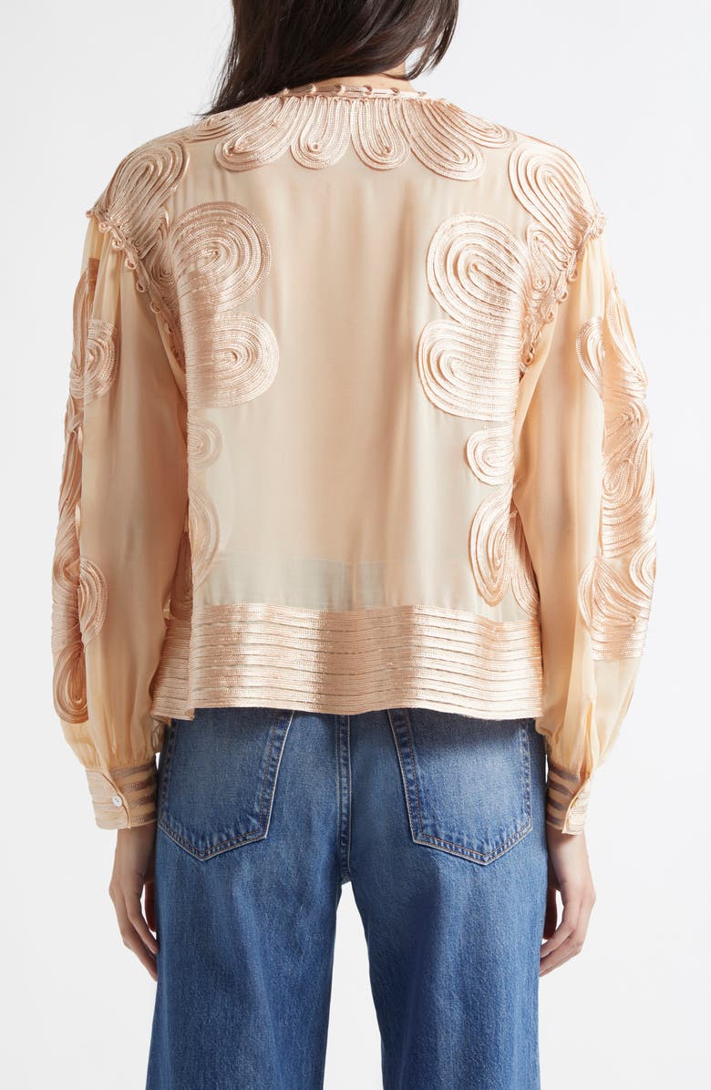 Ulla Johnson Harper Soutache Lace Silk Top, Alternate, color, 