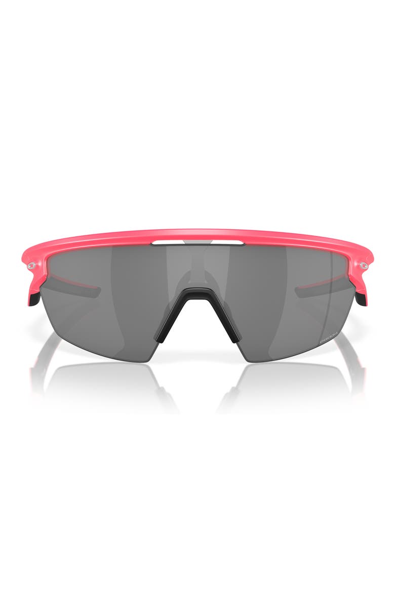 Gender Inclusive Sphaera 36mm Polarized Rectangle Sunglasses, Main, color, MATTE NEON PINK / PRIZM BLACK