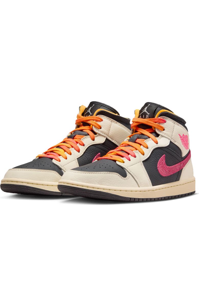 Jordan Air Jordan 1 Mid SE Basketball Sneaker, Main, color, Pale Ivory/ Racer Pink/ Black