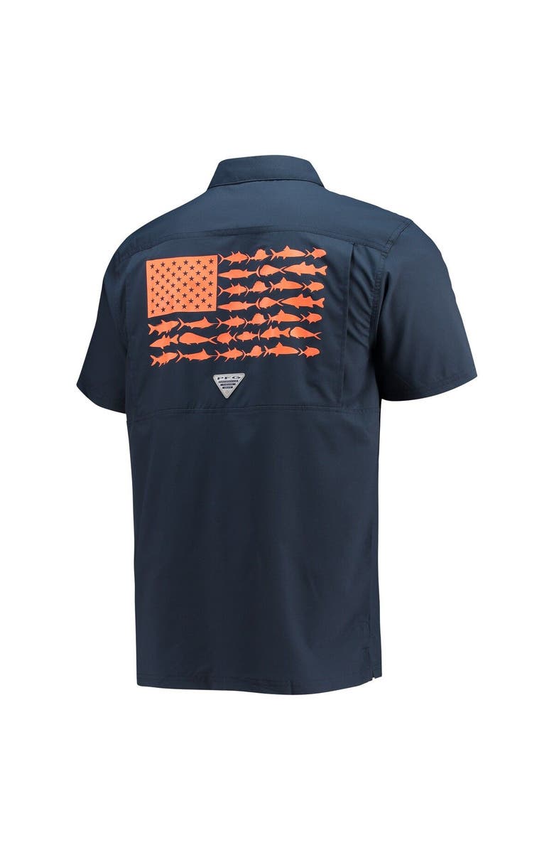 Columbia Men's Columbia PFG Navy Auburn Tigers Slack Tide Camp Button-Up Shirt, Alternate, color, Navy