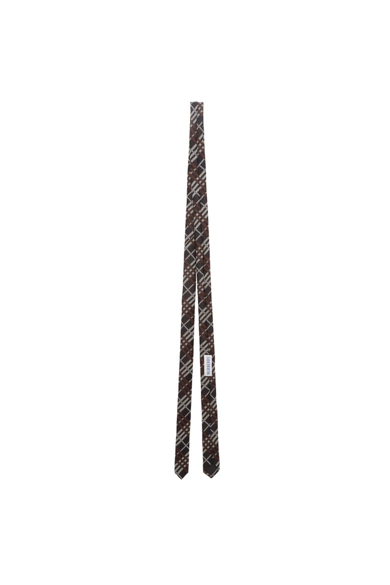 Skinny Check Silk Tie, Alternate, color, Sandstone beige