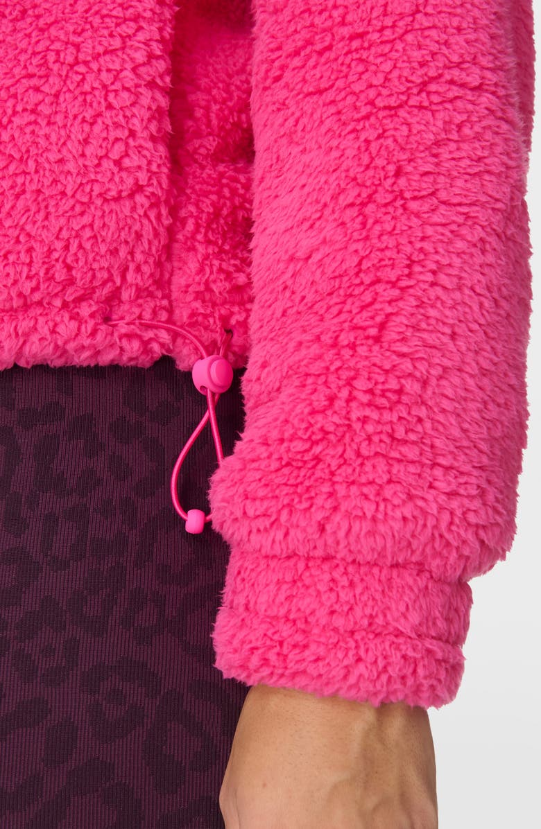 Sweaty Betty Canyon Front Zip High Pile Fleece Jacket, Alternate, color, Beet Pink