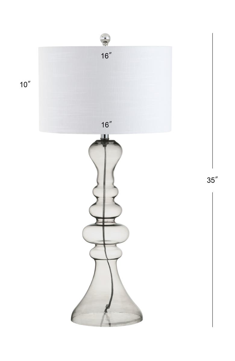 JONATHAN Y Madeline 35" Curved Glass LED Table Lamp, Alternate, color, Smoke Gray