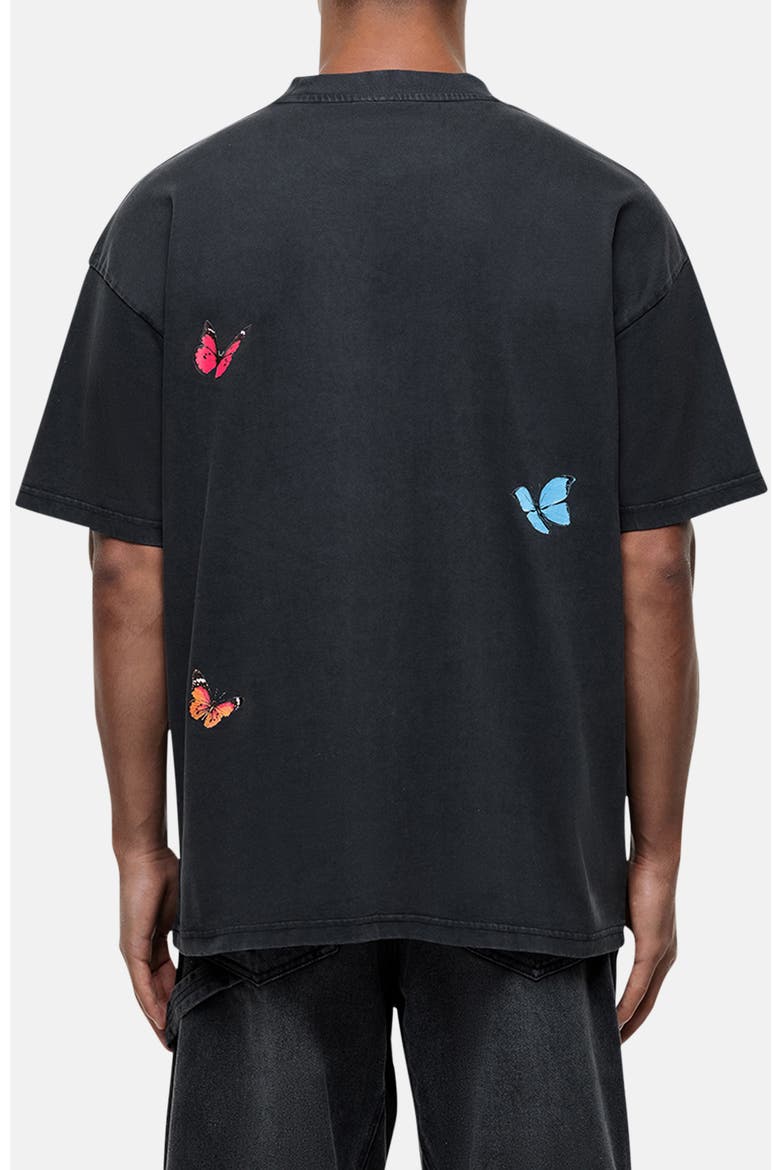 Flight Butterfly Print Relaxed Tee, Alternate, color, Black