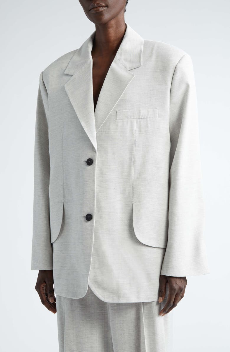 Jacquemus La Veste Titolo Oversize Blazer, Alternate, color, Light Grey