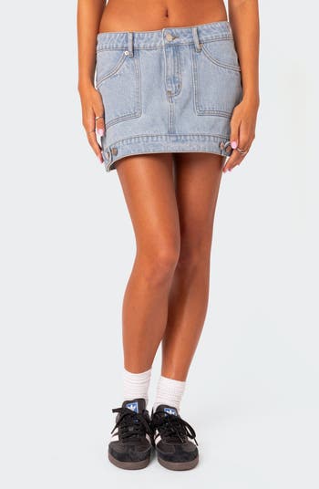 【NONCODE】Jeans denim mini skirt Know It All Low Rise Denim Mini Skirt Mid Blue | White Fox