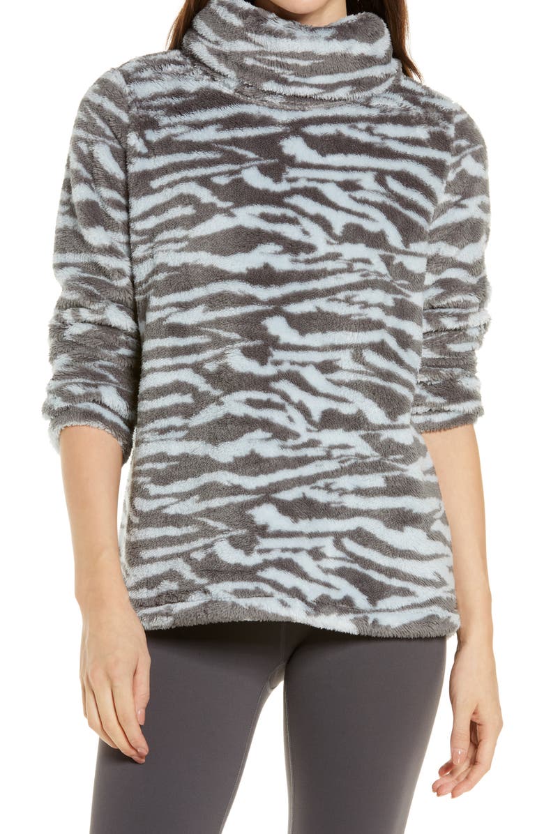 Zella Nikki Furry Fleece Sweatshirt, Main, color, 