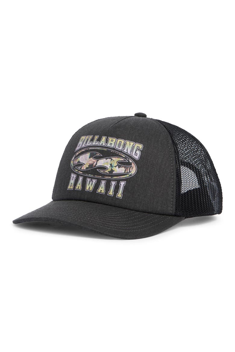 Shadow Tropics Trucker Hat, Main, color, BLACK PEBBLE