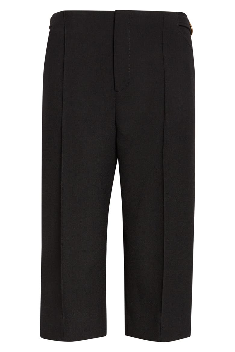 Tailored Wool Crepe Capri Pants, Alternate, color, BLACK