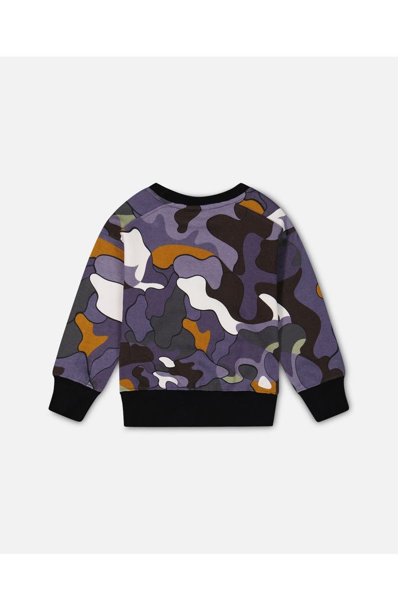 Deux par Deux Little Boy's Printed Camo Fleece Sweatshirt With Bag, Alternate, color, 