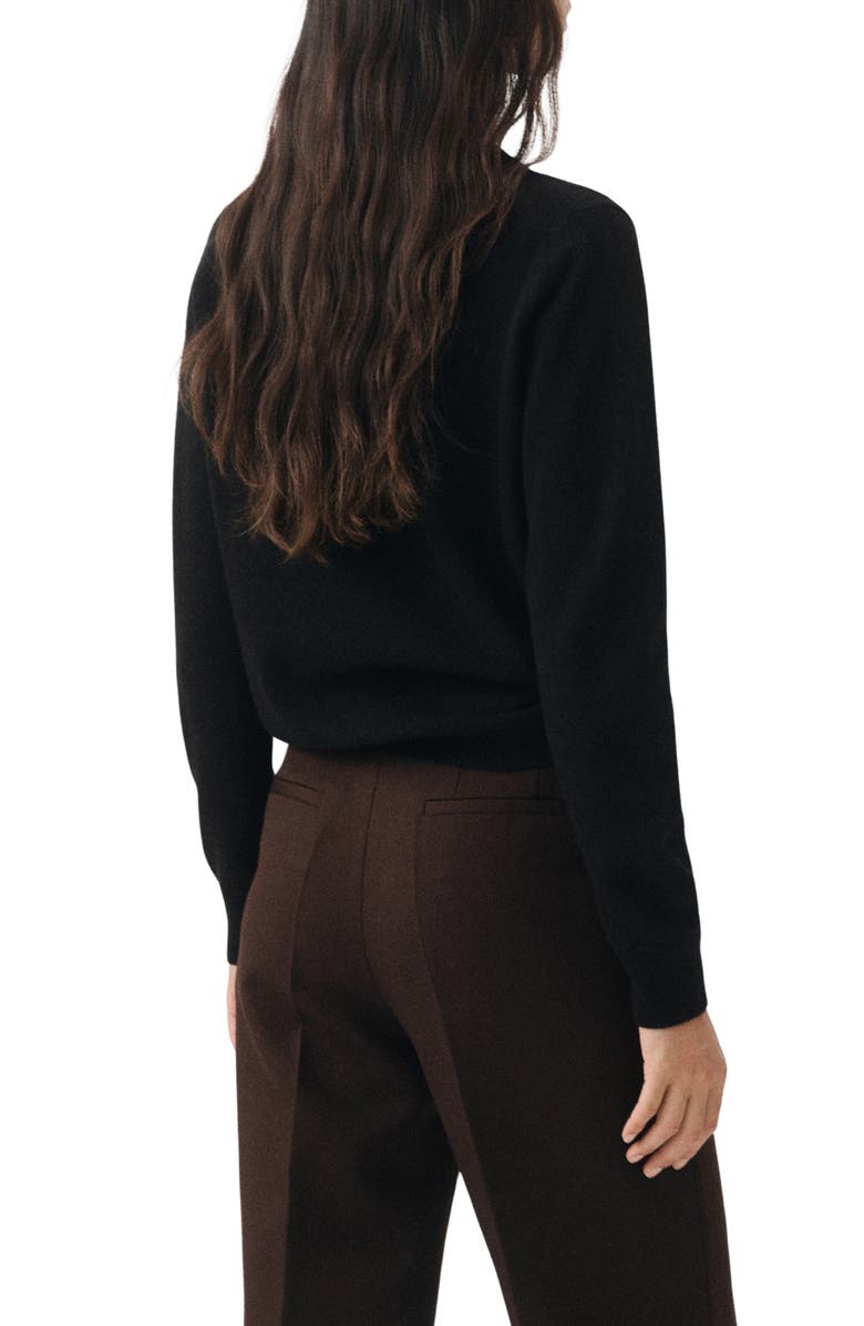 MANGO Selection Crewneck Cashmere Sweater, Alternate, color, Black