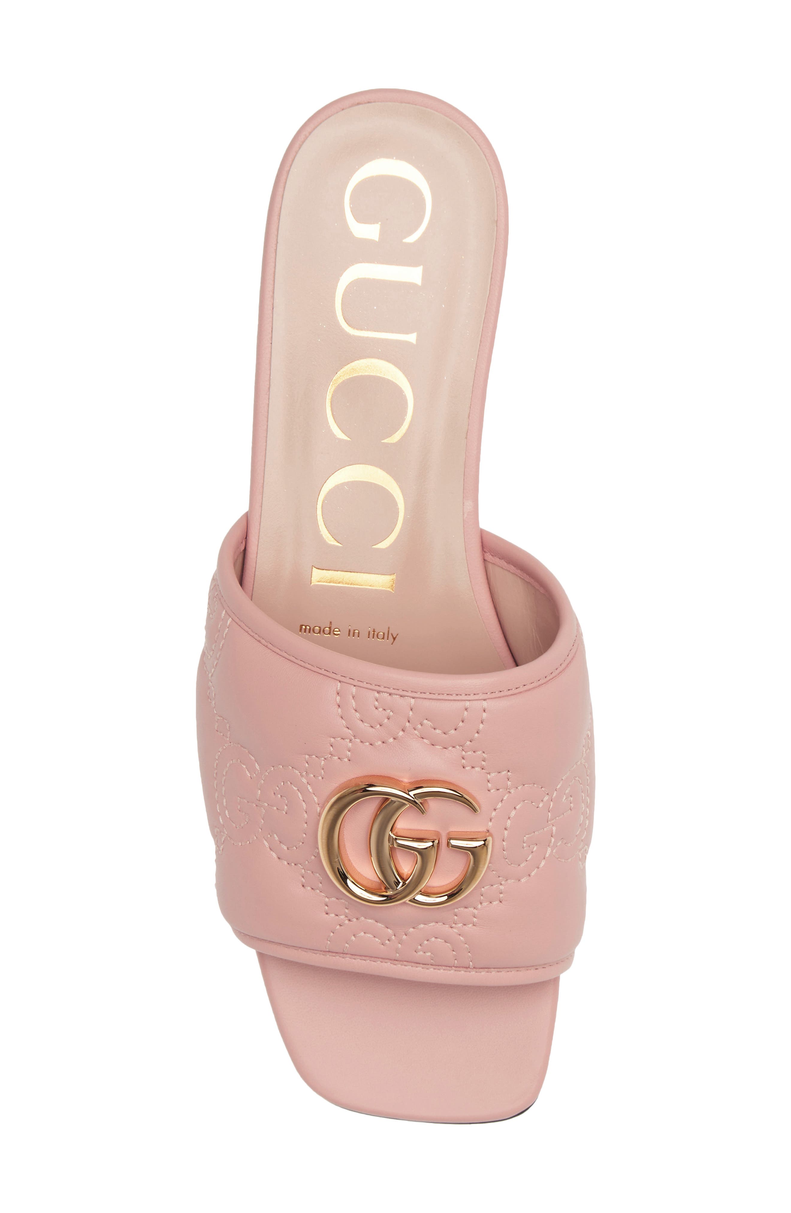 Gucci Jolie GG Matelassé Slide Sandal, Alternate, color, Perfect Pink