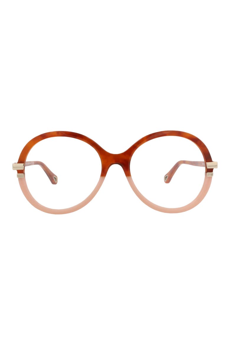 54mm Round Optical Glasses, Main, color, HAVANA HAVANA TRANSPARENT