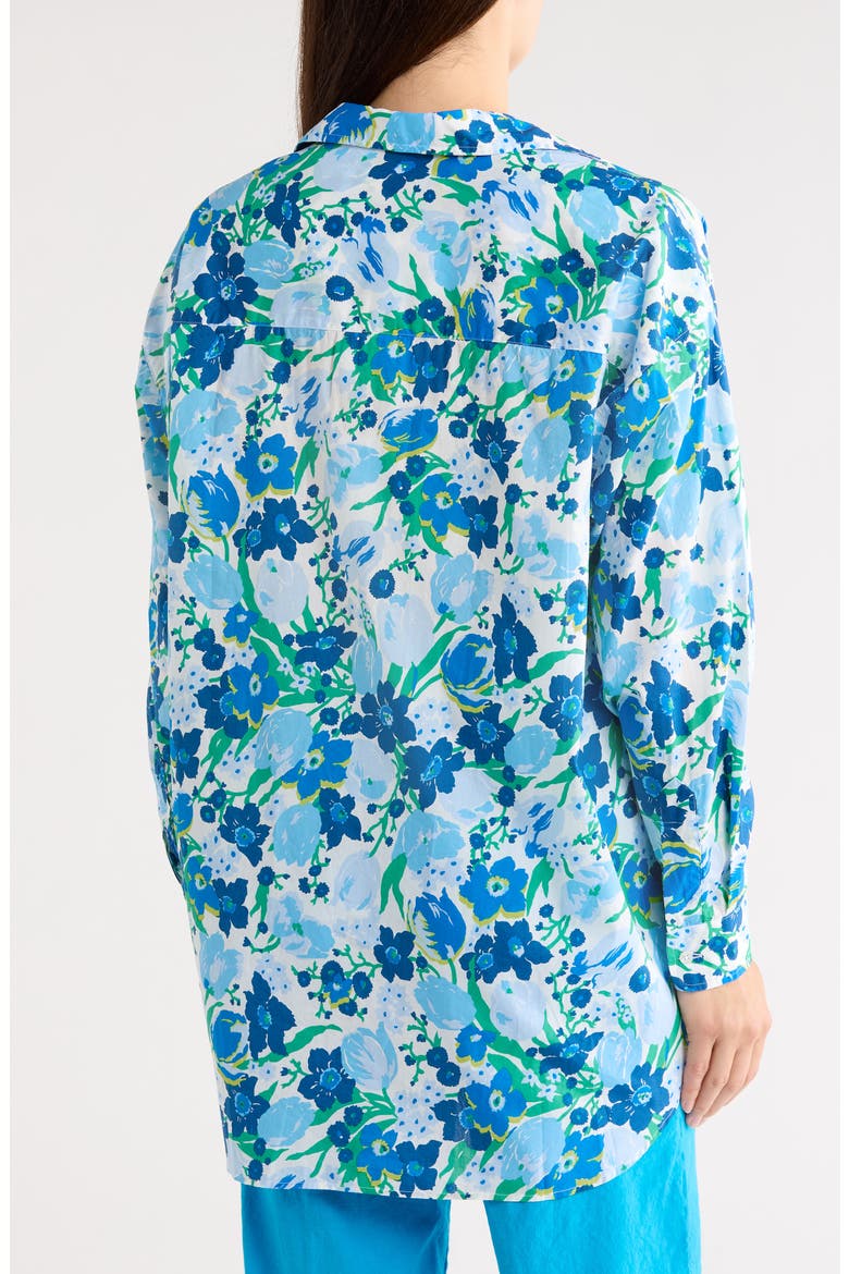 Relaxed Fit Floral Cotton Button-Up Shirt, Alternate, color, MULTI BLUE WHITE FLORAL