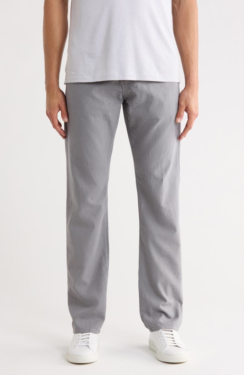 AG Graduate Slim Straight Leg Linen Blend Pants, Main, color, Fog Beacon