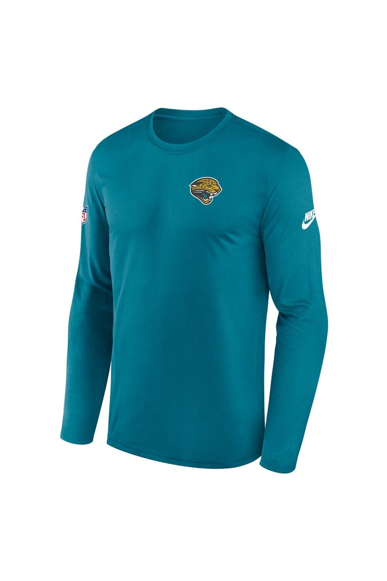 Men's Nike Teal Jacksonville Jaguars Legend Small Logo Performance Long Sleeve T-Shirt, Alternate, color, Teal