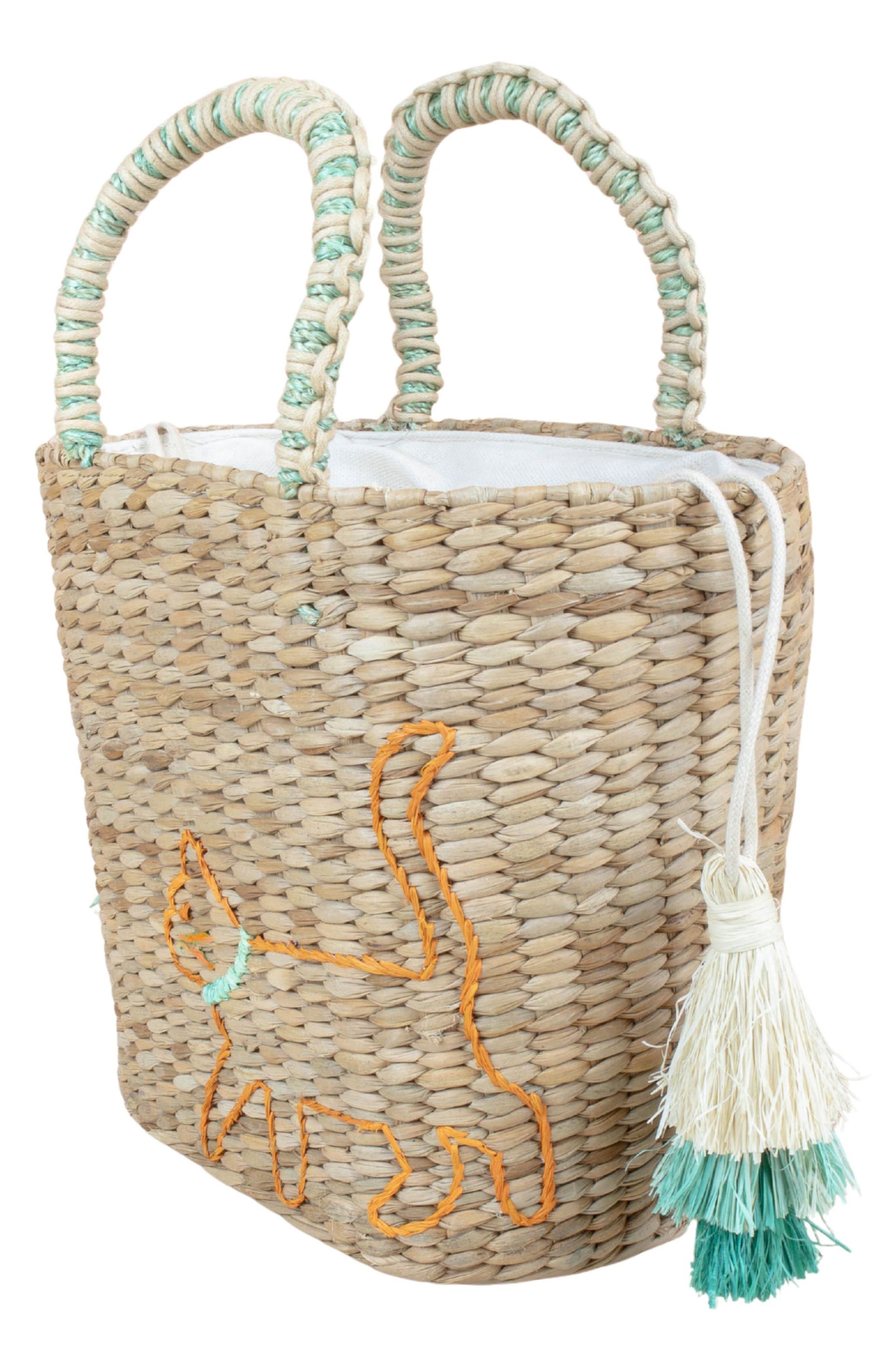 LIKHA Cat Embroidered Tote Bag, Alternate, color, Natural