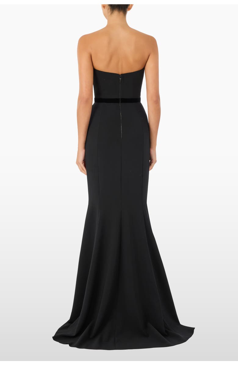 Jenny Packham Pamela Bow-Detail Strapless Maxi Dress, Alternate, color, Liquorice