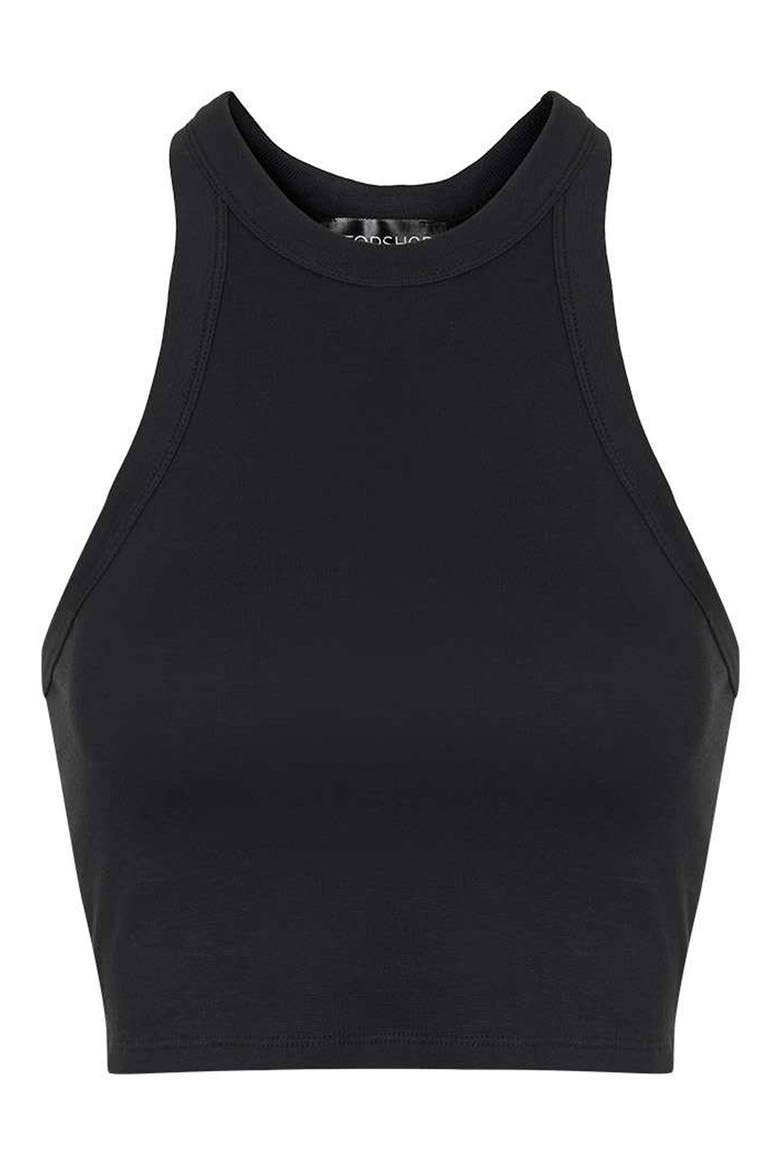 Racerback Crop Tank, Alternate, color, BLACK