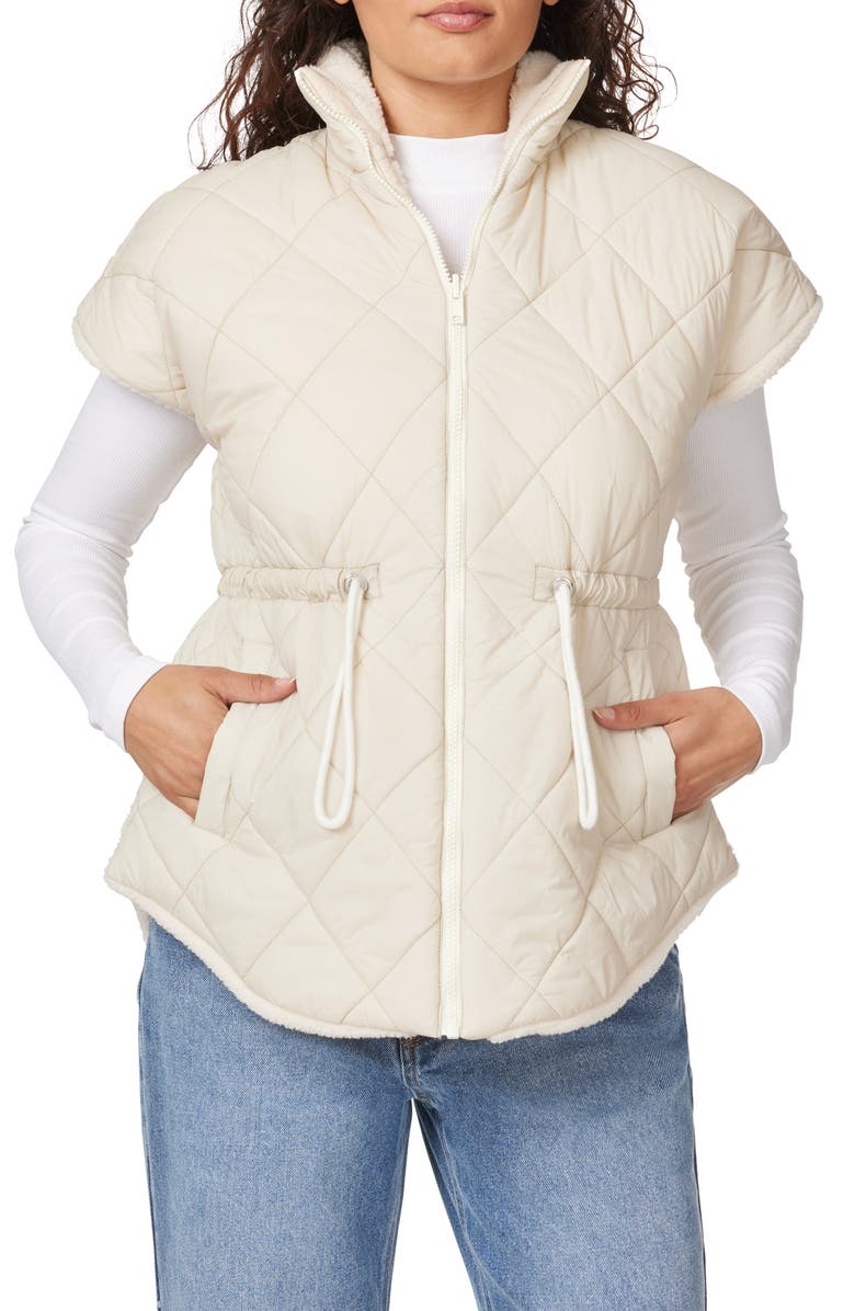 Kensie Reversible Fleece Quilted Vest, Main, color,