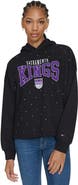 TOMMY JEANS Women's Tommy Jeans Black Sacramento Kings Stella Cropped Pullover Hoodie