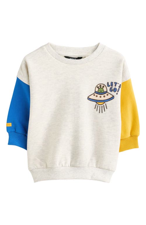 Next Kids' Colorblock Ufo Graphic Sweatshirt In Grey