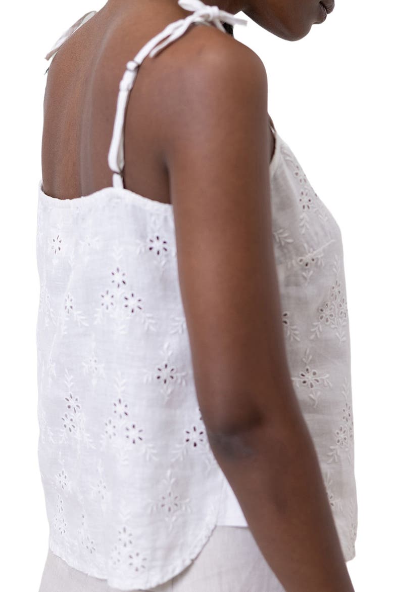 Tie-up Embroidered Camisole Top, Alternate, color, White Embroidered