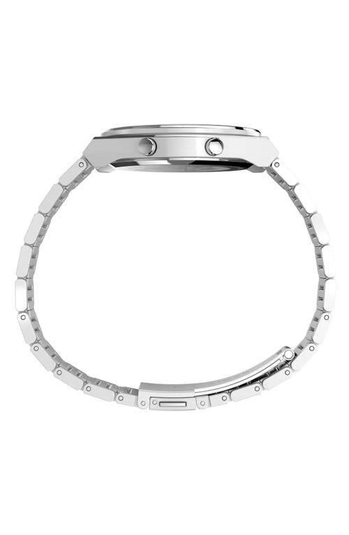 Timex ® Q  Continental Q80 Digital Bracelet Watch, 39mm In Silver