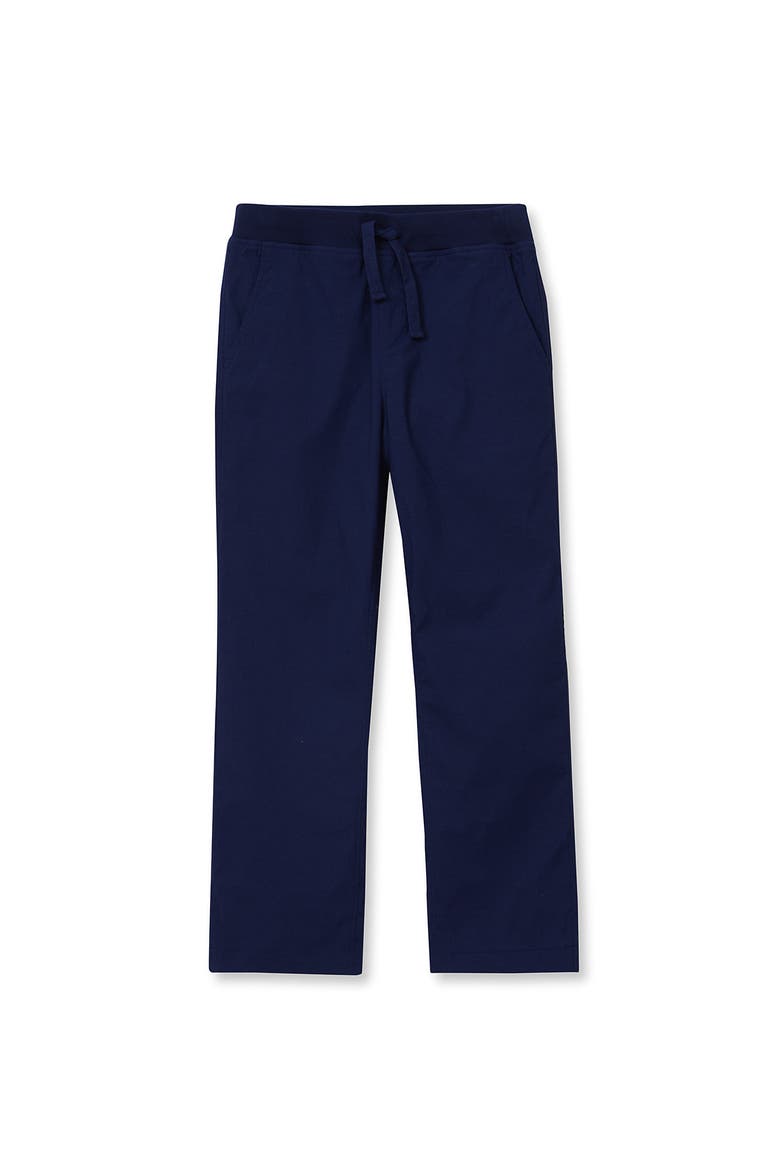 Boys Husky Iron Knee Stretch Jersey Lined Pull On Pants, Main, color, Navy