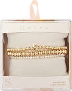 Leith 3-Pack Initial Bead Bracelet
