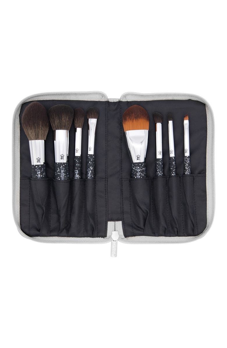 OMNIA Brush Pro Glitter Travel 8pc Makeup Brush Set, Main, color, Black