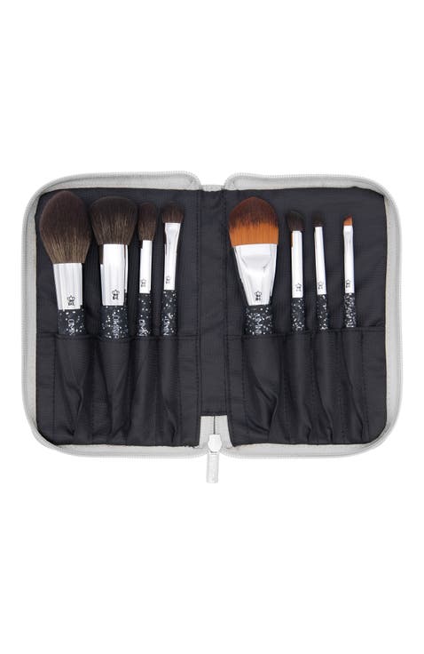 Pro Glitter Travel 8pc Makeup Brush Set