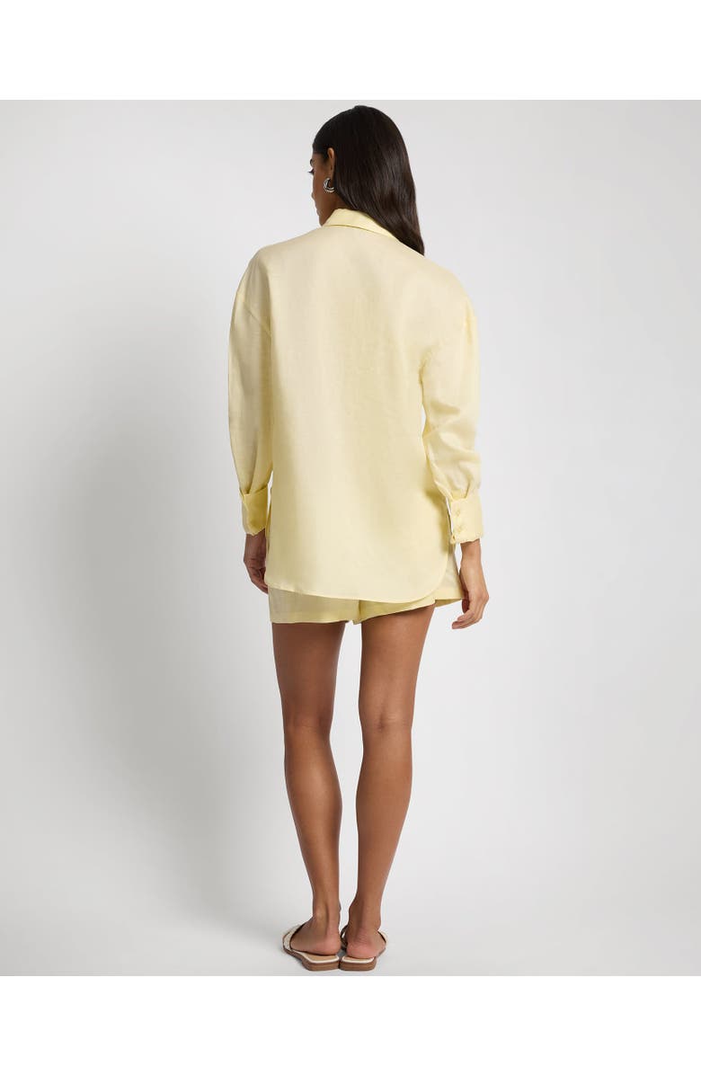 Onia Air Linen Boyfriend Long Sleeve Shirt, Alternate, color, Chamomile