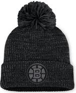 FANATICS Women's Fanatics Black Boston Bruins Authentic Pro Road Cuffed Knit Hat with Pom