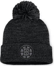 FANATICS Women's Fanatics Black Boston Bruins Authentic Pro Road Cuffed Knit Hat with Pom