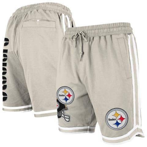 Men's New Era Light Beige Pittsburgh Steelers Stone Multi Patch Shorts