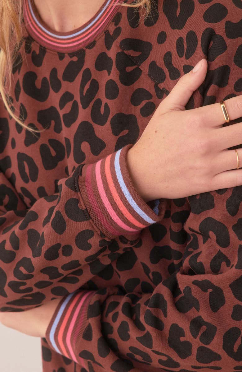 Marine Layer Anytime Leopard Print Sweatshirt, Alternate, color, 