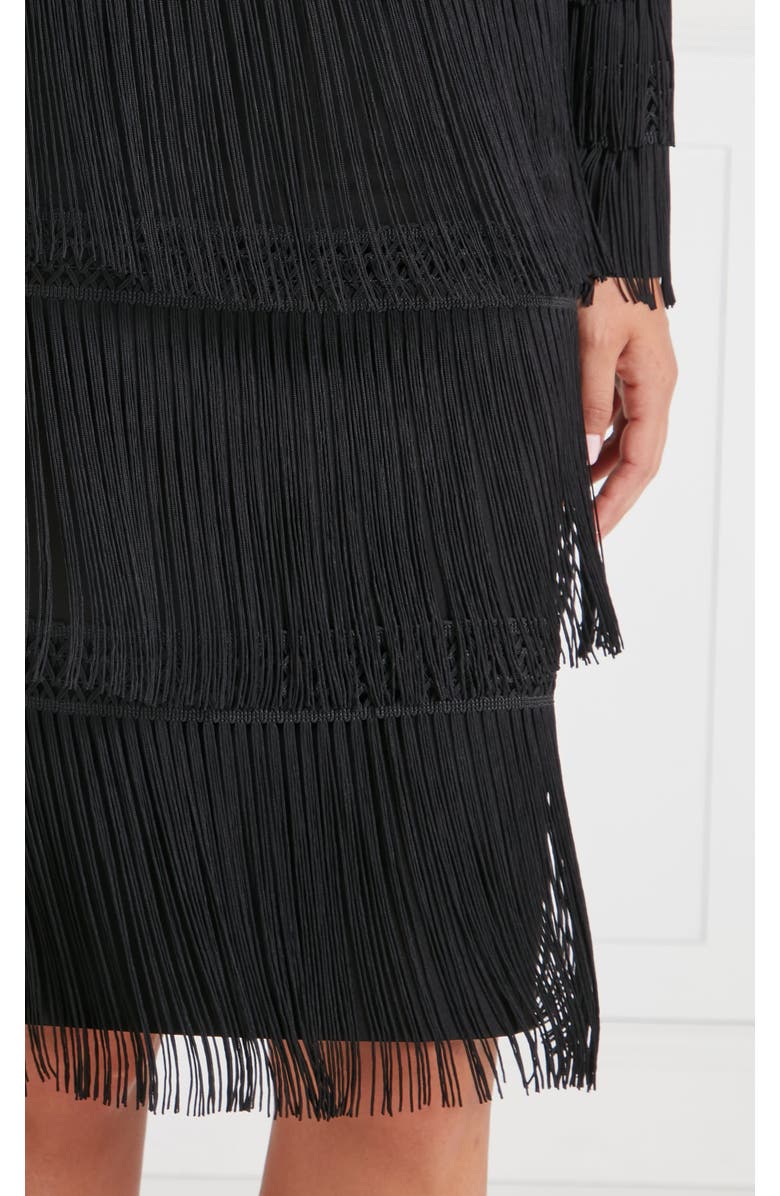 Temperley London Fringe Skirt, Alternate, color, Black