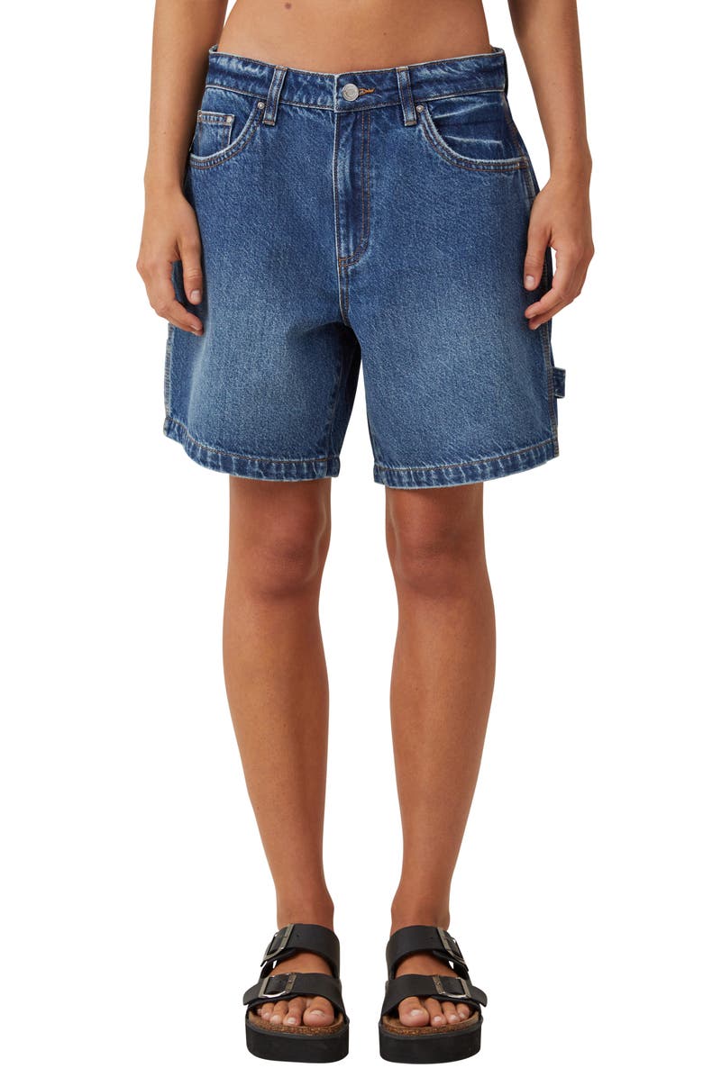 Cotton On Relaxed Denim Carpenter Shorts, Alternate, color, 