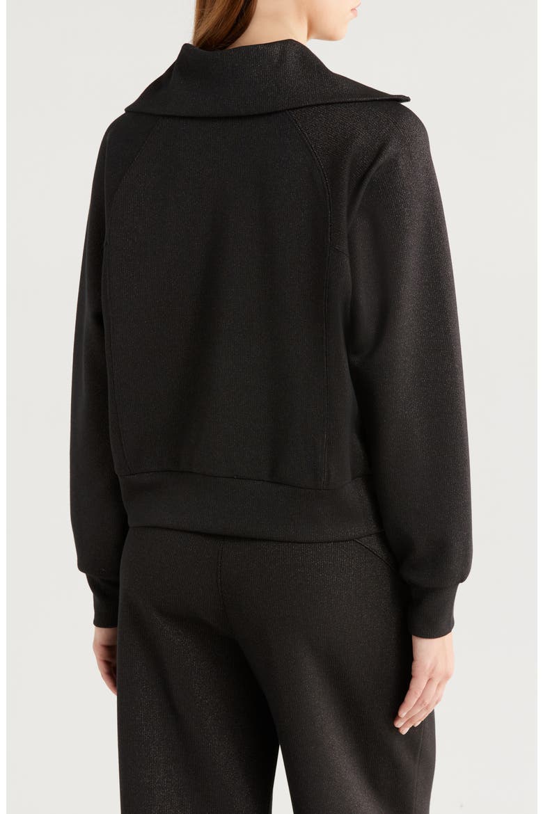AirEssentials Shine Half Zip Sweatshirt, Alternate, color, VERY BLACK GUNMETAL