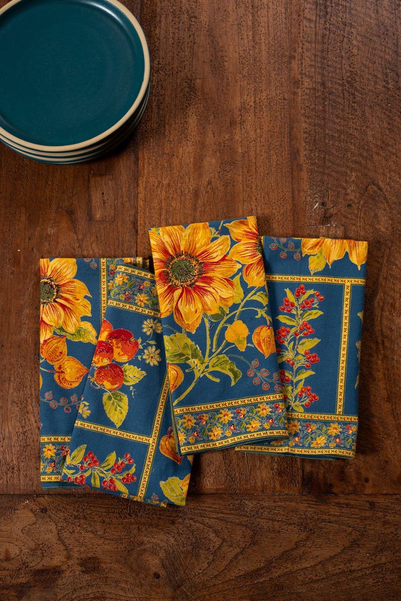 On the Prairie Luncheon Napkins, Set of 4, Alternate, color, Teal